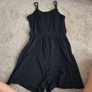 Soft casual black romper
